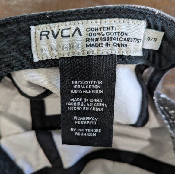 Distressed Look RVCA 100% Cotton Adult One Size Fits All Adjustable Cap - Picture 14 of 14
